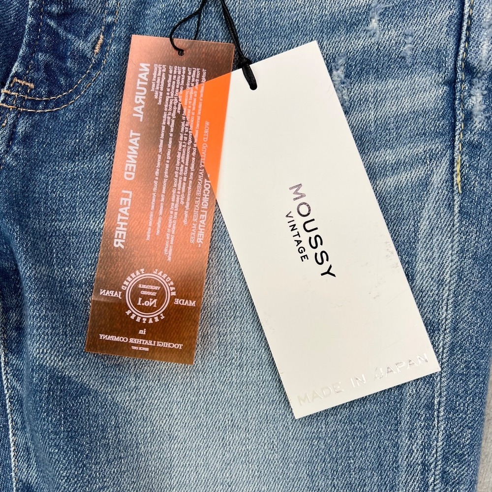 Moussy Vintage Jeans Women 24 Blue Diana Skinny Low Rise Made in Japan Denim New - Picture 8 of 16